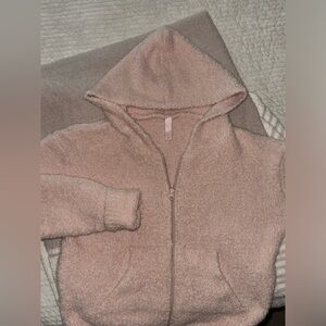 SKIMS Cozy Knit Zip-up (light pink)